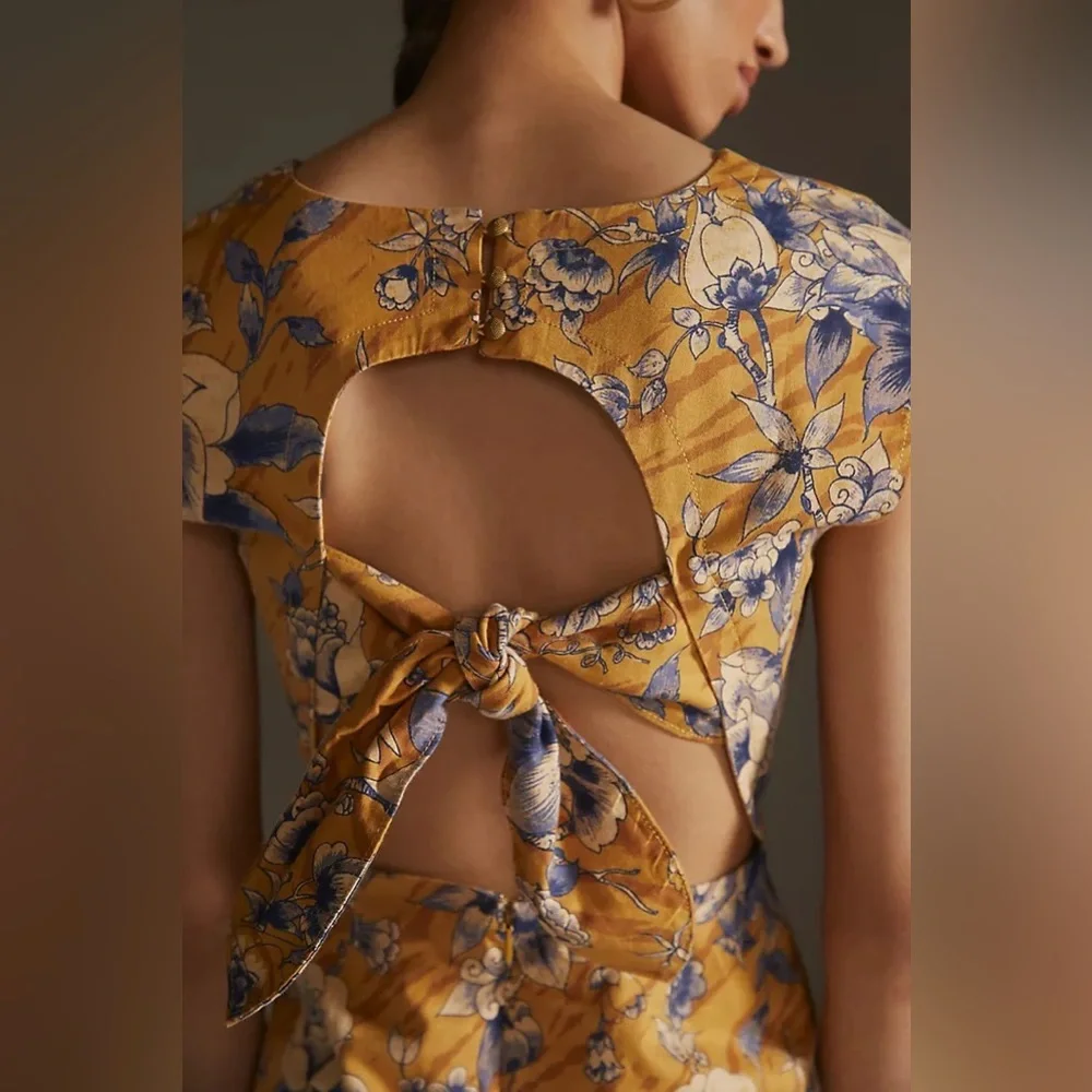 Anthropologie Tie-Back Utility Mini Dress - Picture 4 of 6